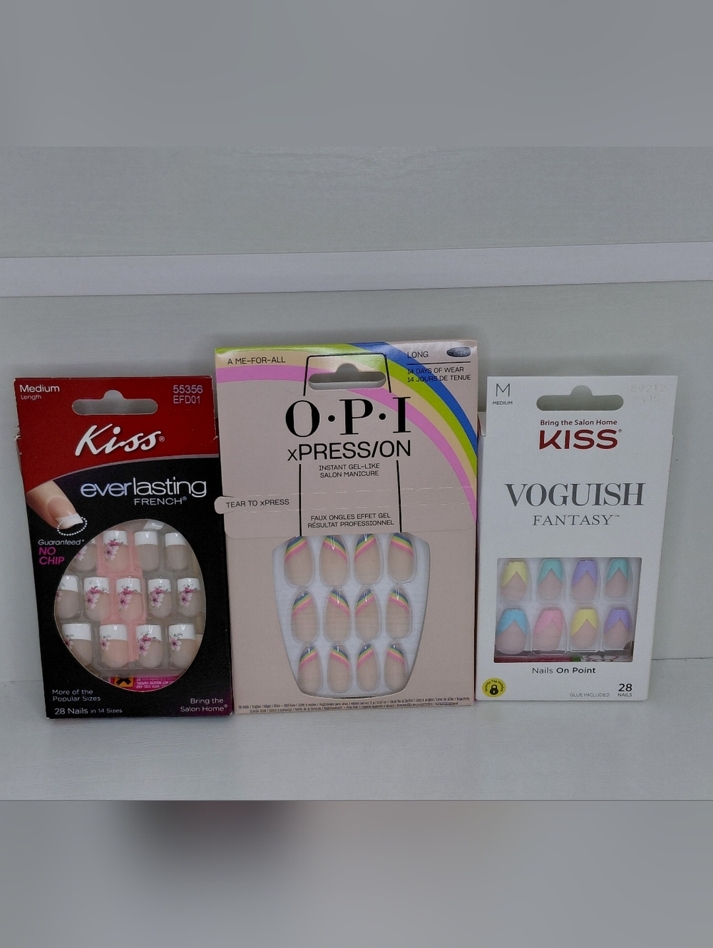 Kiss Vogush Fantasy Pastel Chevron Press-On Nails - Multicolor